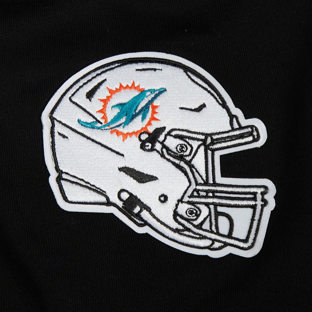 Miami Dolphins Pro Standard Women's Jeweled Cropped Pullover Hoodie - Black - NFL