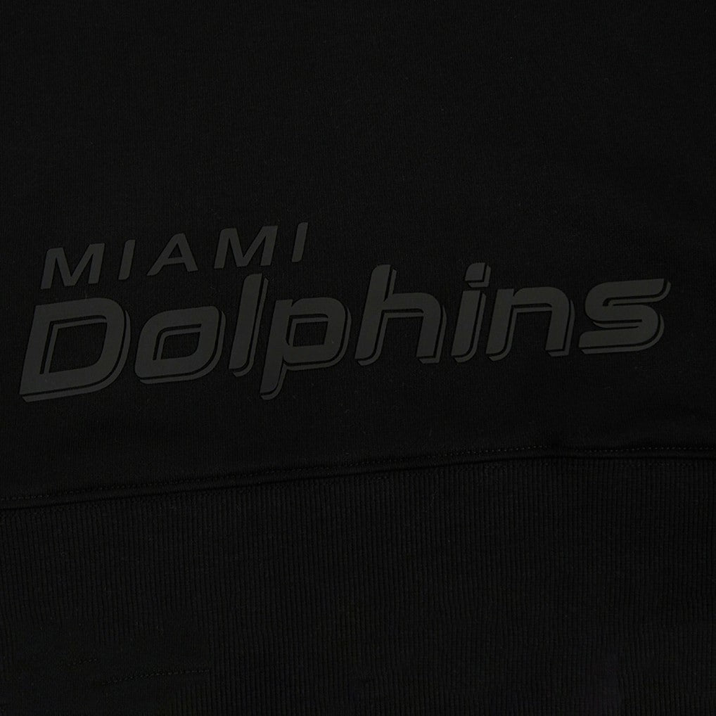 Miami Dolphins Pro Standard Women's Jeweled Cropped Pullover Hoodie - Black - NFL