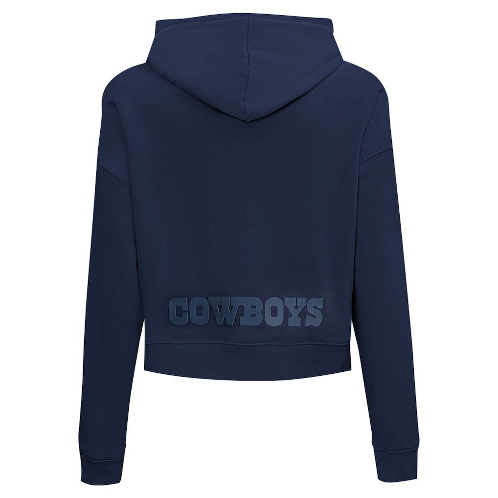 Dallas Cowboys Pro Standard Women's Jeweled Cropped Pullover Hoodie - Navy - NFL