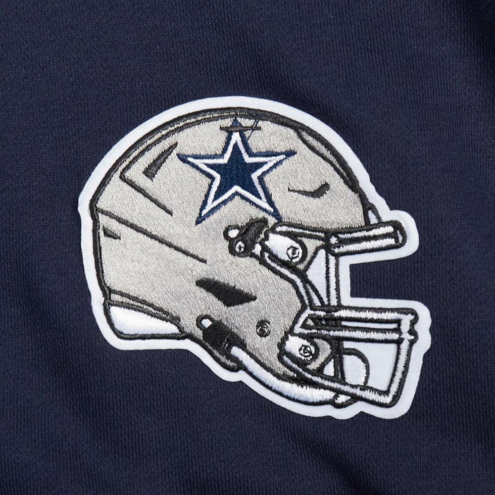 Dallas Cowboys Pro Standard Women's Jeweled Cropped Pullover Hoodie - Navy - NFL