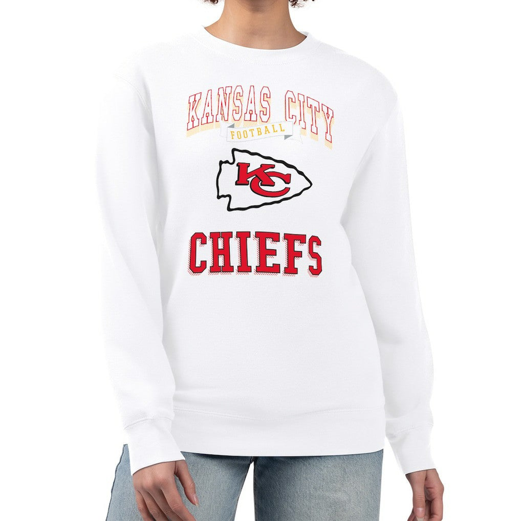 Kansas City Chiefs G-III 4Her by Carl Banks Women's Team Logo Graphic Tri-Blend Pullover Sweatshirt - White - NFL