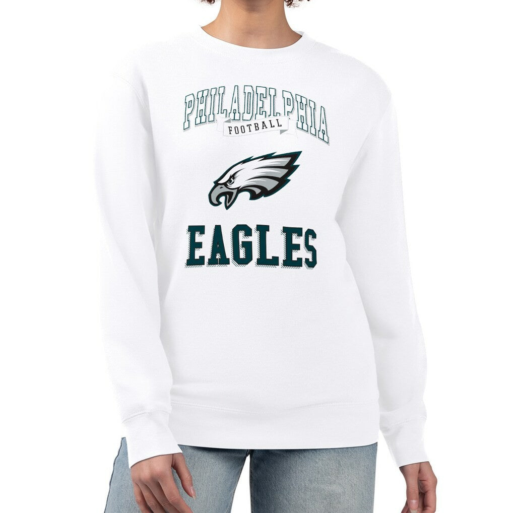 Philadelphia Eagles G-III 4Her by Carl Banks Women's Team Logo Graphic Tri-Blend Pullover Sweatshirt - White - NFL