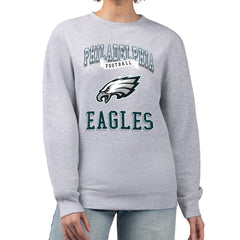 Philadelphia Eagles G-III 4Her by Carl Banks Women's Team Logo Graphic Tri-Blend Pullover Sweatshirt - Heather Gray - NFL