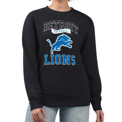 Detroit Lions G-III 4Her by Carl Banks Women's Team Logo Graphic Tri-Blend Pullover Sweatshirt - Black - NFL