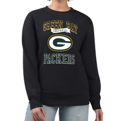 Green Bay Packers G-III 4Her by Carl Banks Women's Team Logo Graphic Tri-Blend Pullover Sweatshirt - Black - NFL