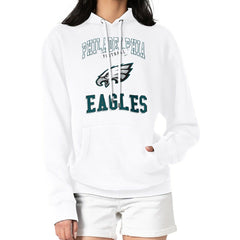 Philadelphia Eagles G-III 4Her by Carl Banks Women's Team Logo Graphic Fleece Tri-Blend Pullover Hoodie - White - NFL