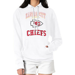 Kansas City Chiefs G-III 4Her by Carl Banks Women's Team Logo Graphic Fleece Tri-Blend Pullover Hoodie - White - NFL
