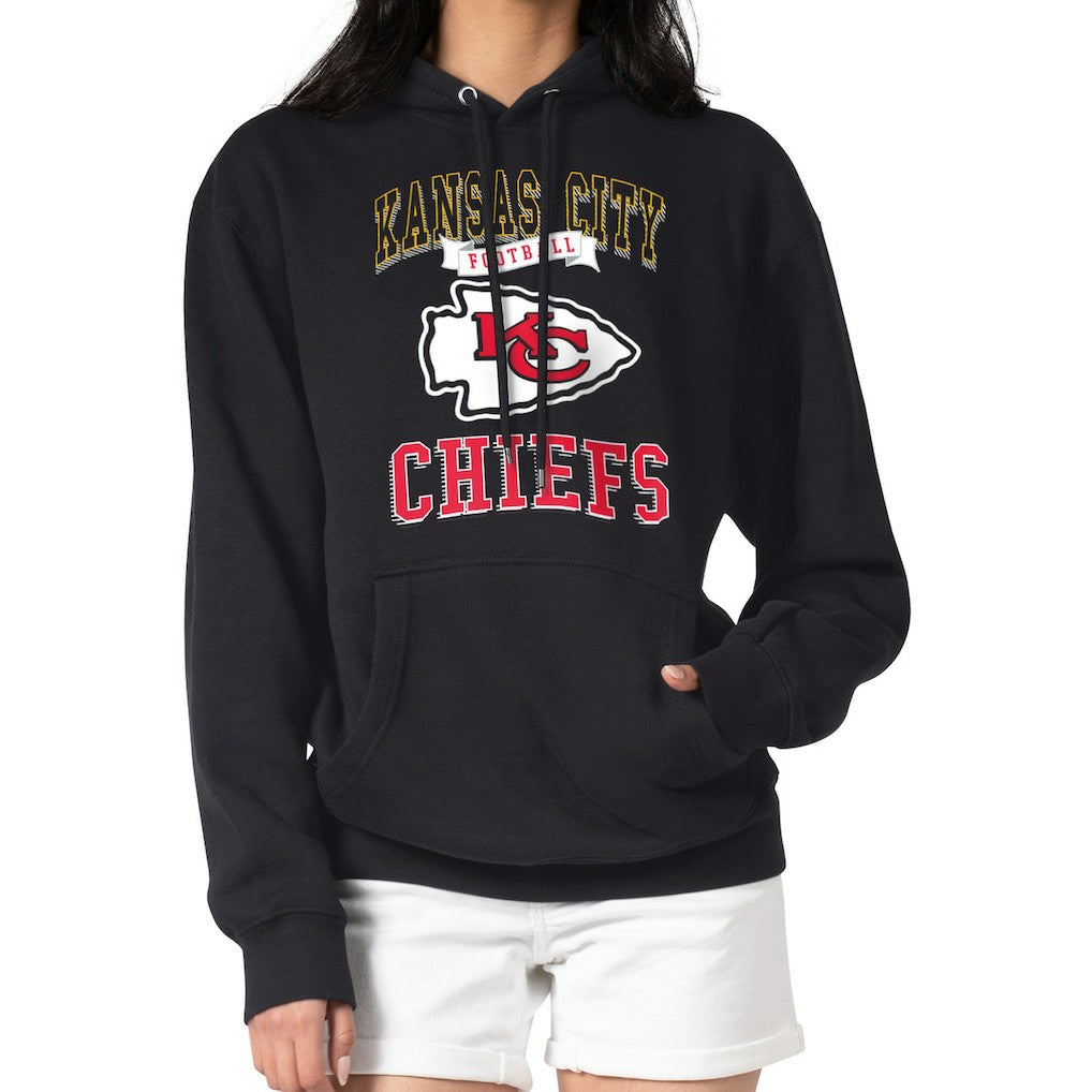 Kansas City Chiefs G-III 4Her by Carl Banks Women's Team Logo Graphic Fleece Tri-Blend Pullover Hoodie - Black - NFL