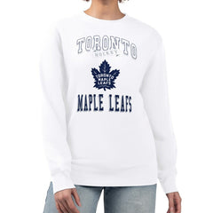 Toronto Maple Leafs G-III 4Her by Carl Banks Women's Team Logo Tri-Blend Fleece Pullover Sweatshirt - White | NHL on sale