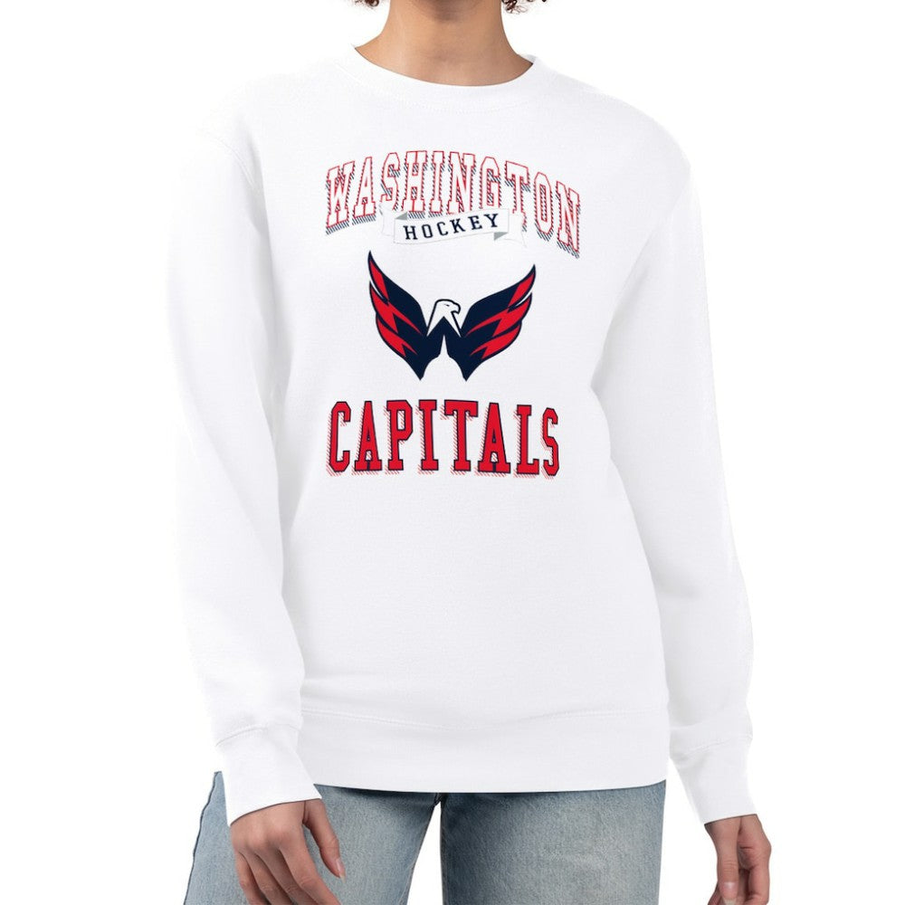 Washington Capitals G-III 4Her by Carl Banks Women's Team Logo Tri-Blend Fleece Pullover Sweatshirt - White | NHL online