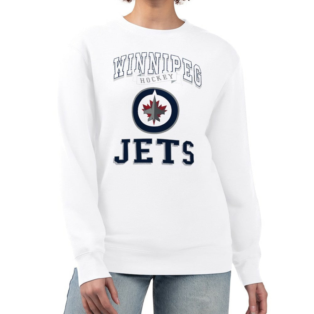 Winnipeg Jets G-III 4Her by Carl Banks Women's Team Logo Tri-Blend Fleece Pullover Sweatshirt - White | NHL discount