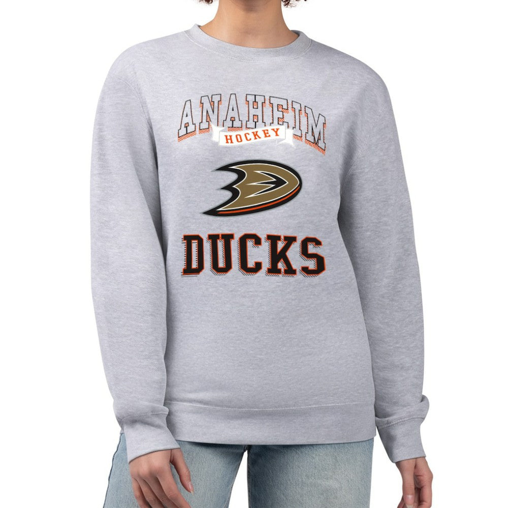 Anaheim Ducks G-III 4Her by Carl Banks Women's Team Logo Tri-Blend Fleece Pullover Sweatshirt - Heather Gray | NHL discount