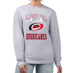Carolina Hurricanes G-III 4Her by Carl Banks Women's Team Logo Tri-Blend Fleece Pullover Sweatshirt - Heather Gray | NHL on sale