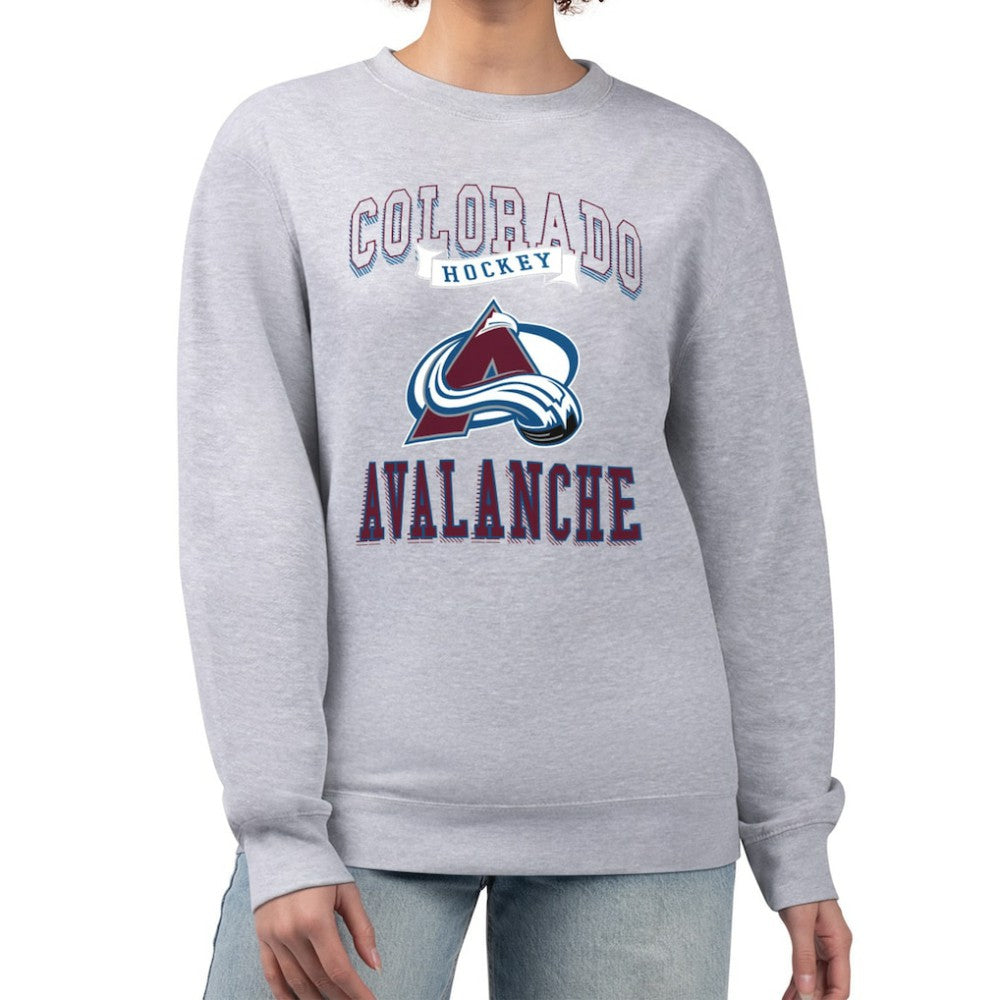 Colorado Avalanche G-III 4Her by Carl Banks Women's Team Logo Tri-Blend Fleece Pullover Sweatshirt - Heather Gray | NHL online