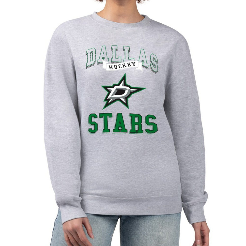 Dallas Stars G-III 4Her by Carl Banks Women's Team Logo Tri-Blend Fleece Pullover Sweatshirt - Heather Gray | NHL discount