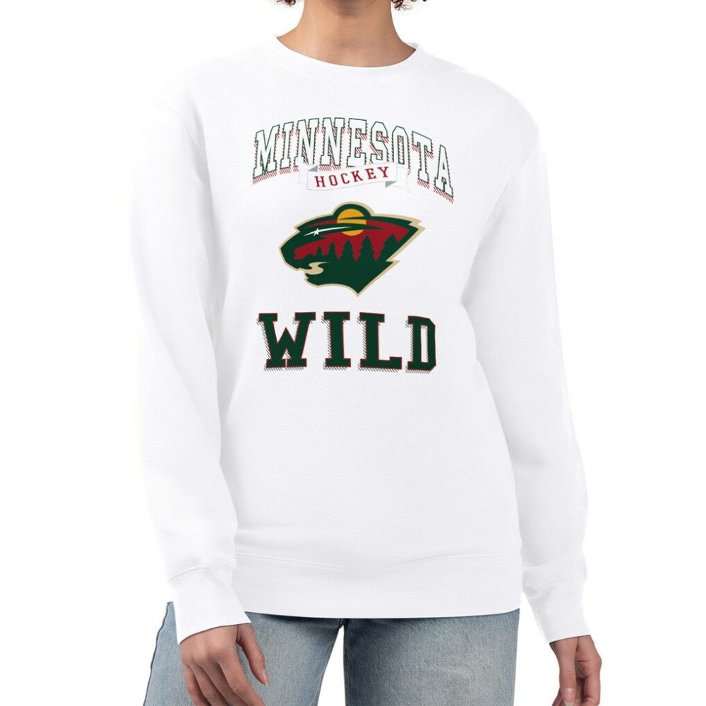 Minnesota Wild G-III 4Her by Carl Banks Women's Team Logo Tri-Blend Fleece Pullover Sweatshirt - White | NHL online