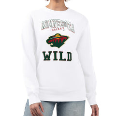 Minnesota Wild G-III 4Her by Carl Banks Women's Team Logo Tri-Blend Fleece Pullover Sweatshirt - White | NHL online