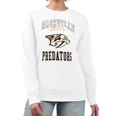 Nashville Predators G-III 4Her by Carl Banks Women's Team Logo Tri-Blend Fleece Pullover Sweatshirt - White | NHL online