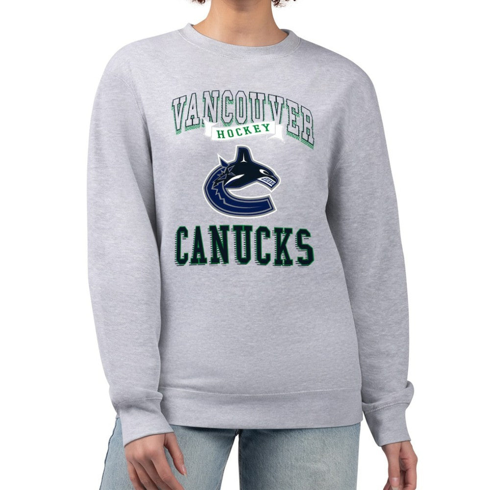 Vancouver Canucks G-III 4Her by Carl Banks Women's Team Logo Tri-Blend Fleece Pullover Sweatshirt - Heather Gray | NHL discount