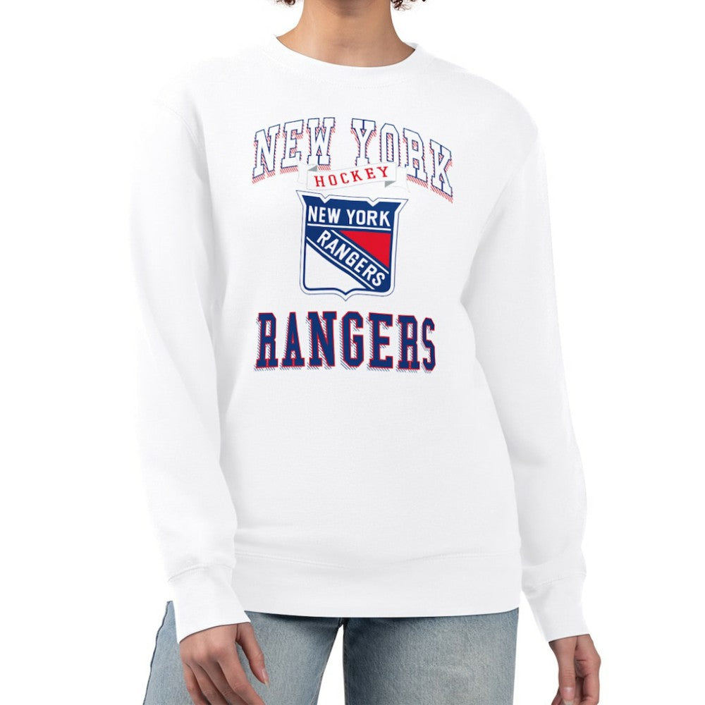 New York Rangers G-III 4Her by Carl Banks Women's Team Logo Tri-Blend Fleece Pullover Sweatshirt - White | NHL sale