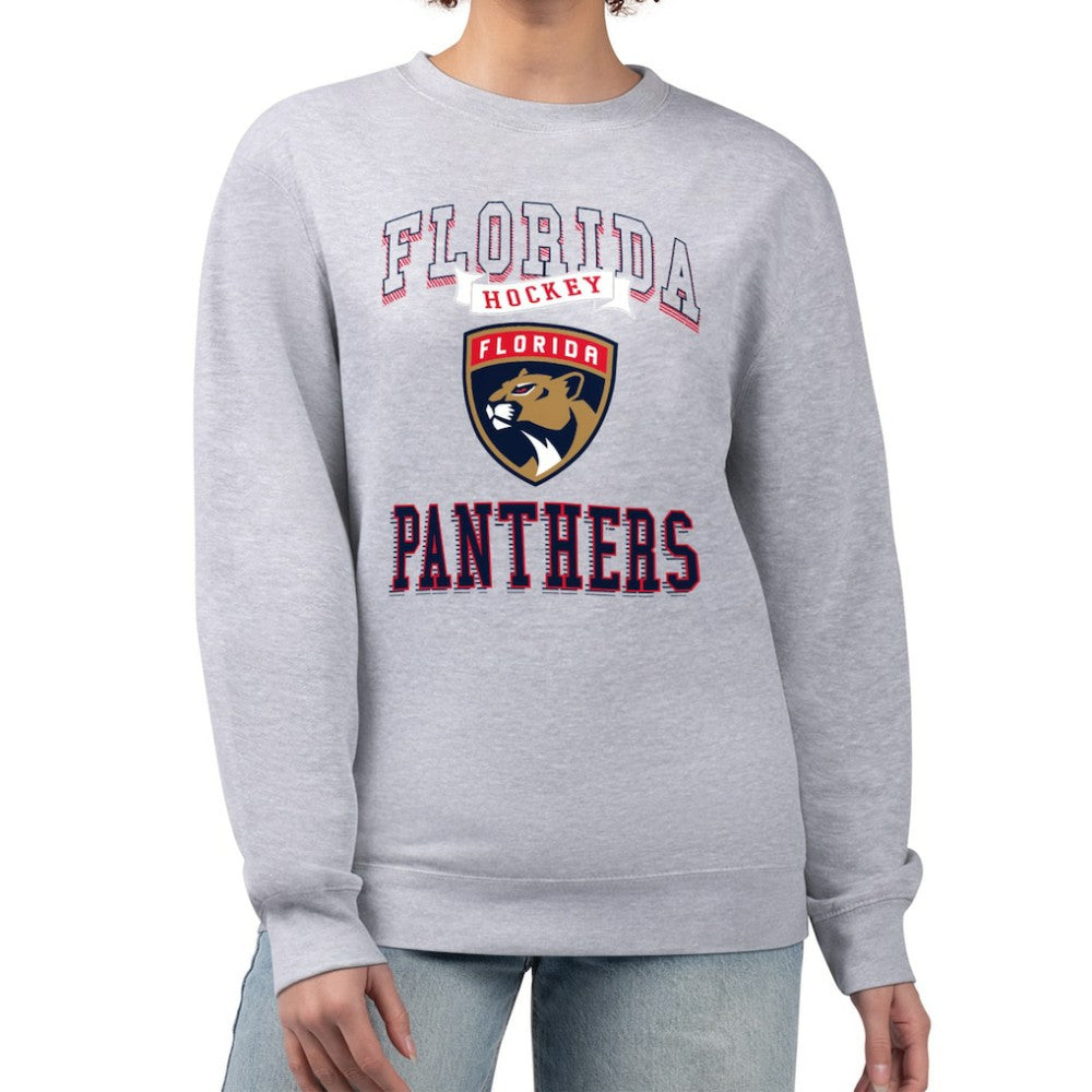 Florida Panthers G-III 4Her by Carl Banks Women's Team Logo Tri-Blend Fleece Pullover Sweatshirt - Heather Gray | NHL sale
