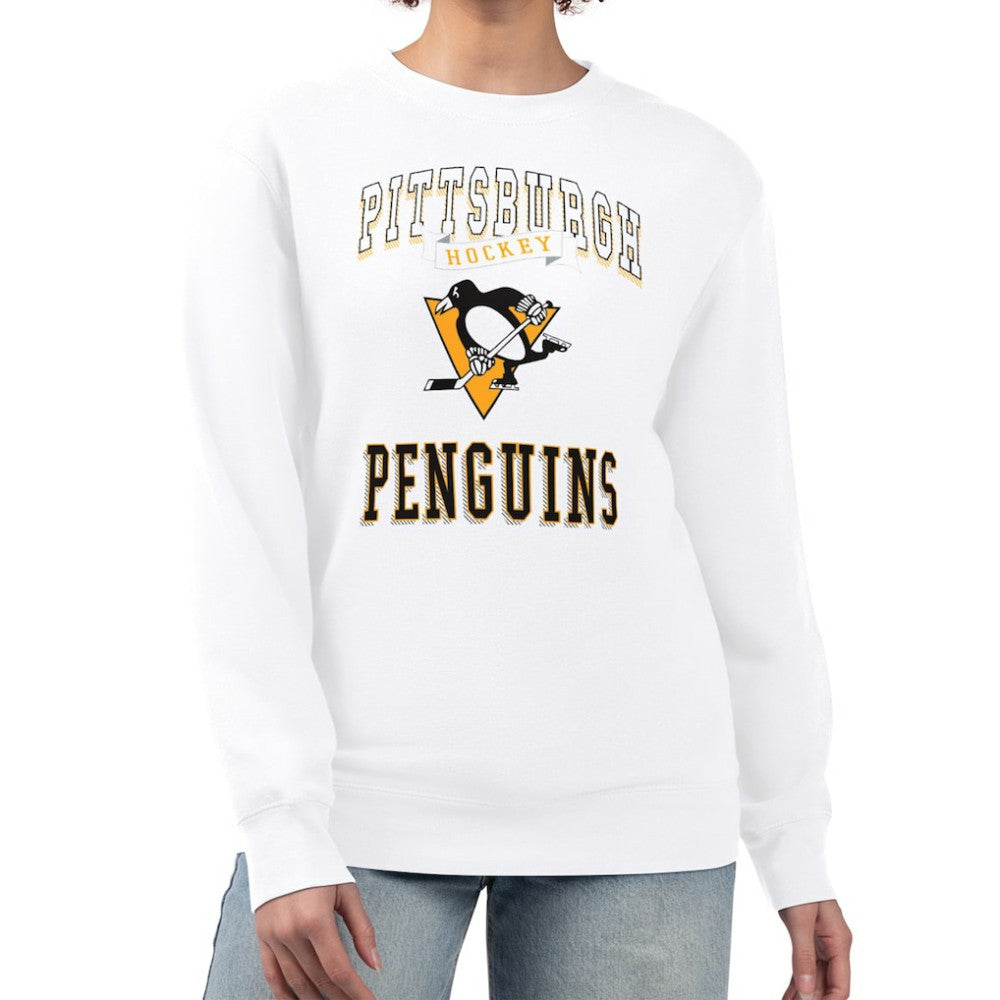 Pittsburgh Penguins G-III 4Her by Carl Banks Women's Team Logo Tri-Blend Fleece Pullover Sweatshirt - White | NHL online