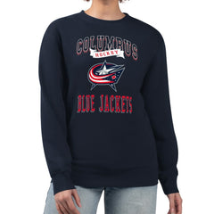Columbus Blue Jackets G-III 4Her by Carl Banks Women's Team Logo Tri-Blend Fleece Pullover Sweatshirt - Navy | NHL on sale