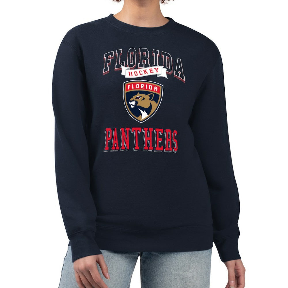 Florida Panthers G-III 4Her by Carl Banks Women's Team Logo Tri-Blend Fleece Pullover Sweatshirt - Navy | NHL Clearance