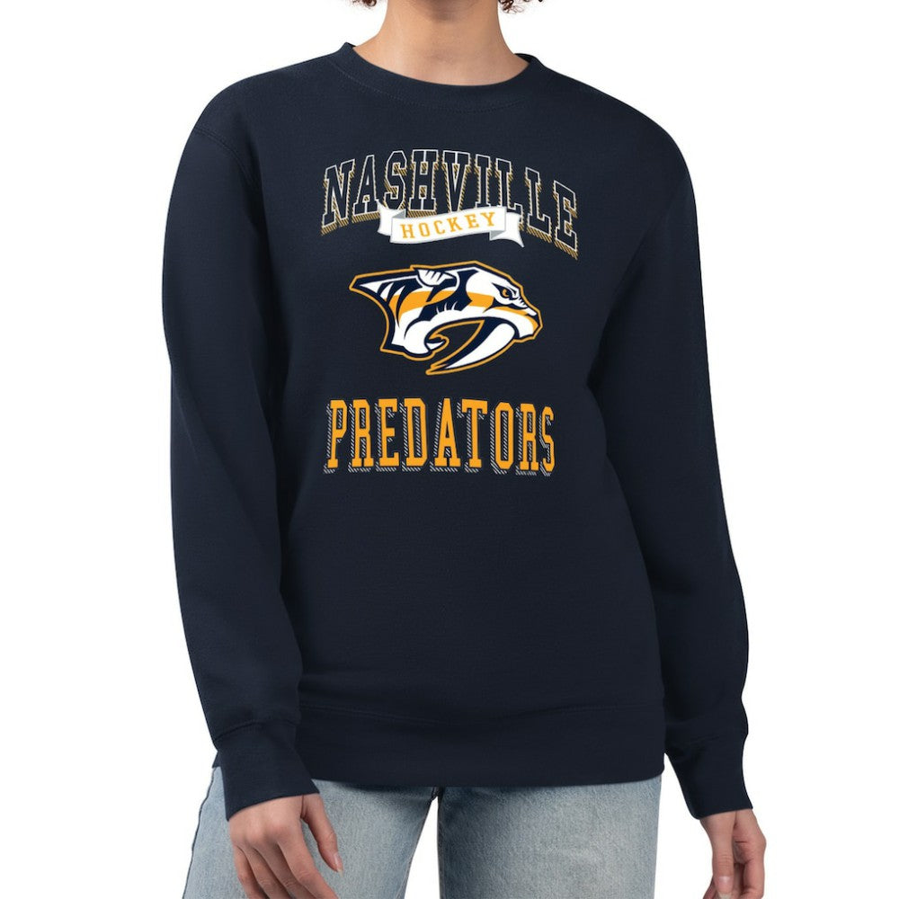 Nashville Predators G-III 4Her by Carl Banks Women's Team Logo Tri-Blend Fleece Pullover Sweatshirt - Navy | NHL near me