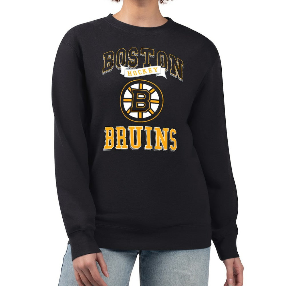 Boston Bruins G-III 4Her by Carl Banks Women's Team Logo Tri-Blend Fleece Pullover Sweatshirt - Black | NHL near me