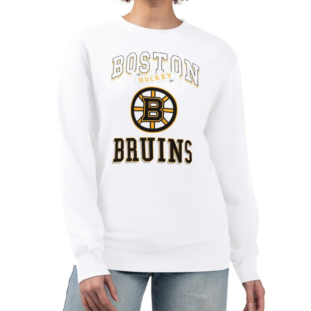 Boston Bruins G-III 4Her by Carl Banks Women's Team Logo Tri-Blend Fleece Pullover Sweatshirt - White | NHL online