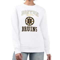 Boston Bruins G-III 4Her by Carl Banks Women's Team Logo Tri-Blend Fleece Pullover Sweatshirt - White | NHL online