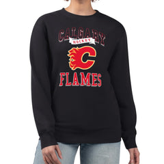 Calgary Flames G-III 4Her by Carl Banks Women's Team Logo Tri-Blend Fleece Pullover Sweatshirt - Black | NHL on sale