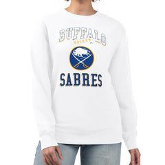 Buffalo Sabres G-III 4Her by Carl Banks Women's Team Logo Tri-Blend Fleece Pullover Sweatshirt - White | NHL Clearance