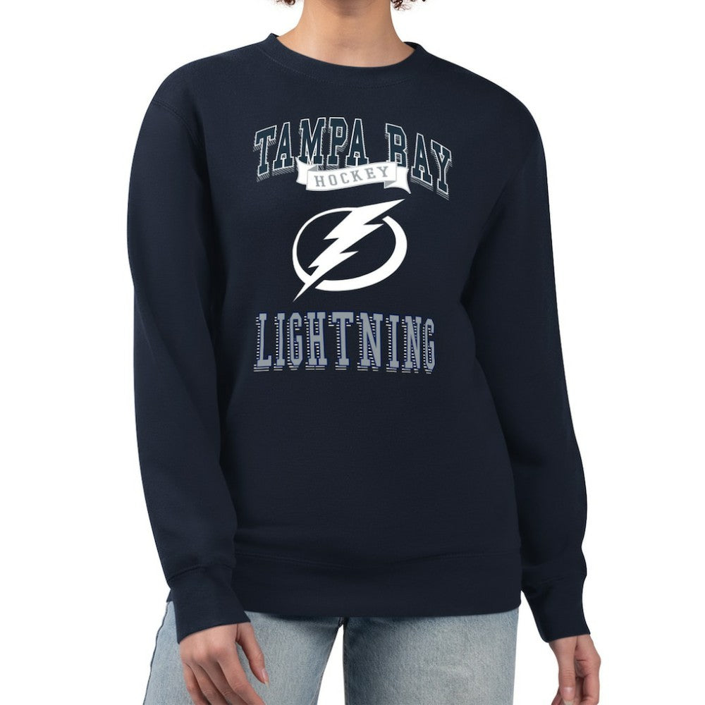 Tampa Bay Lightning G-III 4Her by Carl Banks Women's Team Logo Tri-Blend Fleece Pullover Sweatshirt - Navy | NHL on sale