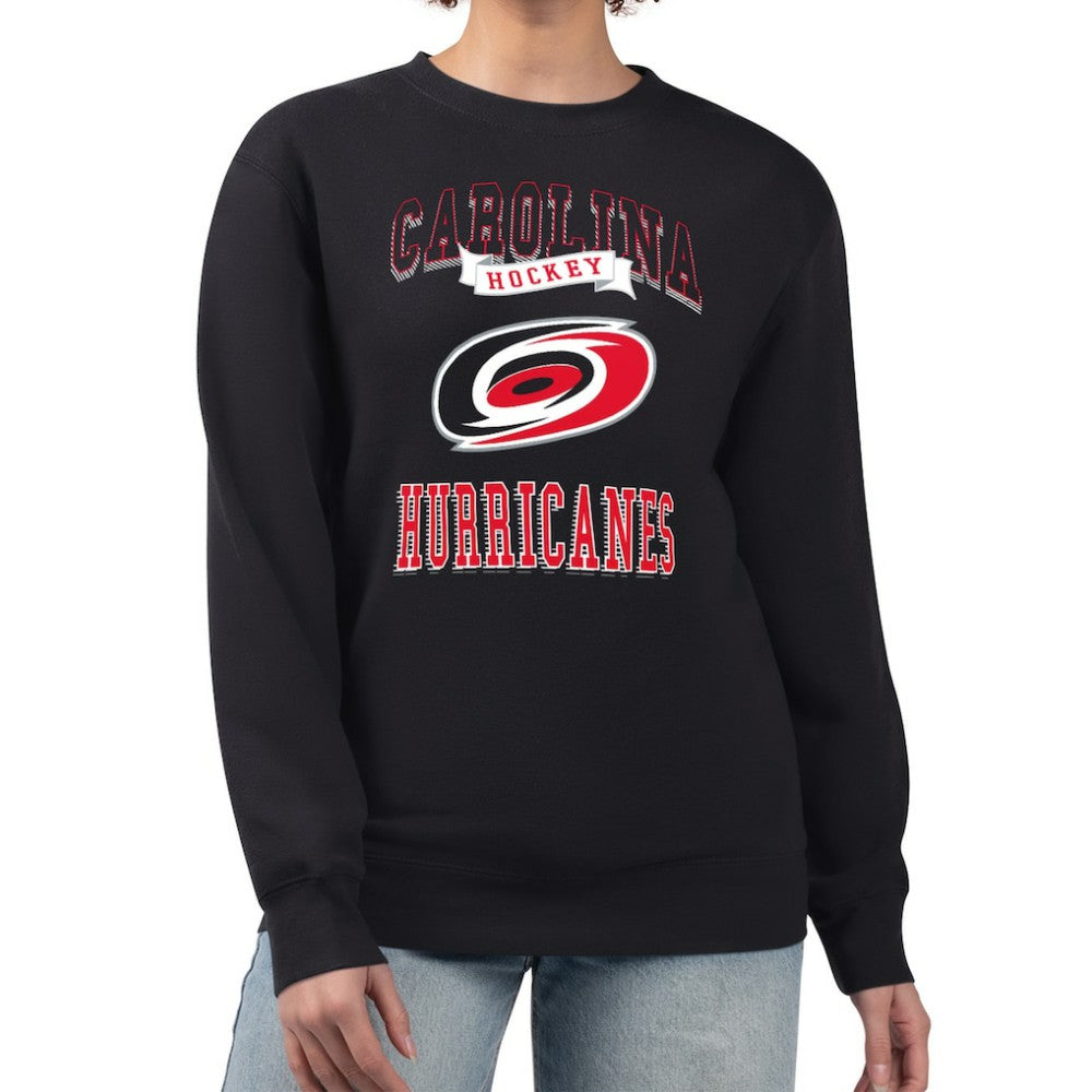 Carolina Hurricanes G-III 4Her by Carl Banks Women's Team Logo Tri-Blend Fleece Pullover Sweatshirt - Black | NHL on sale