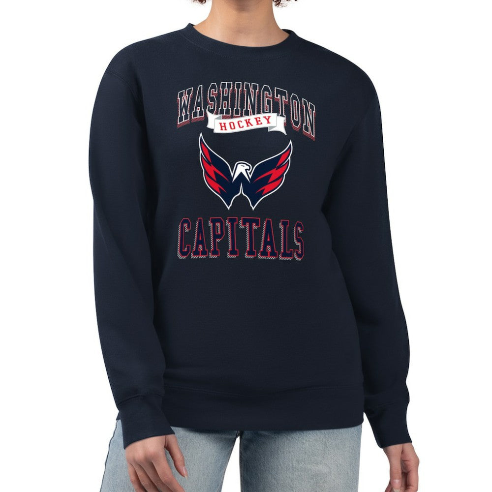 Washington Capitals G-III 4Her by Carl Banks Women's Team Logo Tri-Blend Fleece Pullover Sweatshirt - Navy | NHL near me