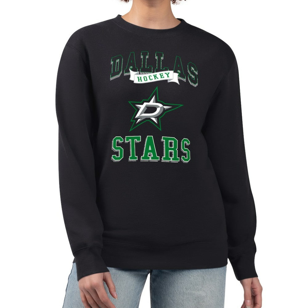 Dallas Stars G-III 4Her by Carl Banks Women's Team Logo Tri-Blend Fleece Pullover Sweatshirt - Black | NHL Lifestyle