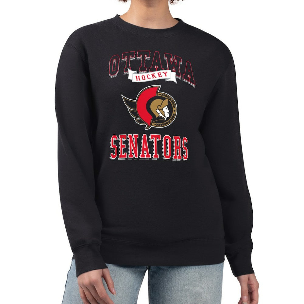 Ottawa Senators G-III 4Her by Carl Banks Women's Team Logo Tri-Blend Fleece Pullover Sweatshirt - Black | NHL online