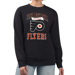 Philadelphia Flyers G-III 4Her by Carl Banks Women's Team Logo Tri-Blend Fleece Pullover Sweatshirt - Black | NHL Lifestyle