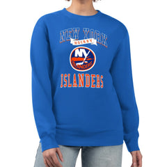 New York Islanders G-III 4Her by Carl Banks Women's Team Logo Tri-Blend Fleece Pullover Sweatshirt - Royal | NHL Clearance