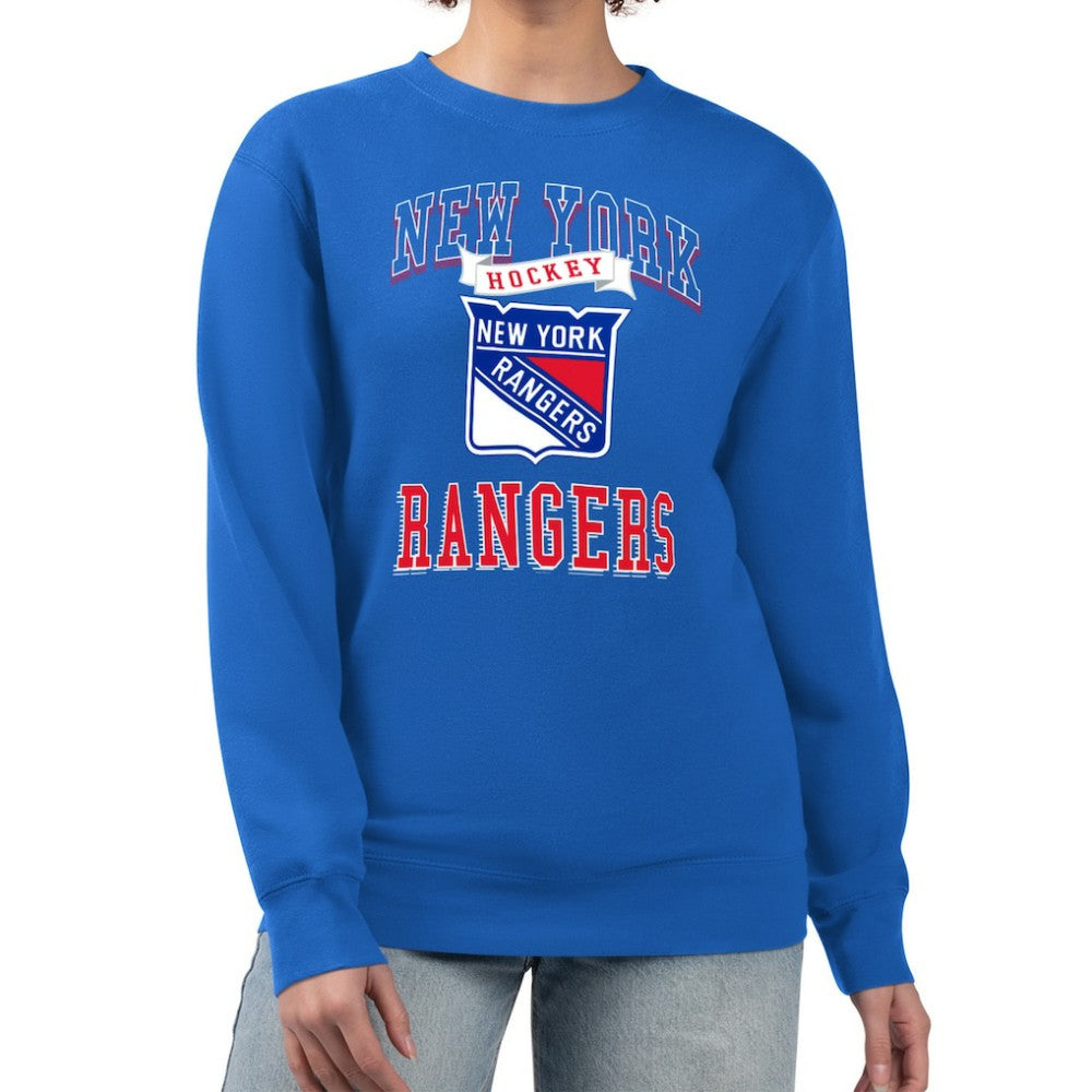New York Rangers G-III 4Her by Carl Banks Women's Team Logo Tri-Blend Fleece Pullover Sweatshirt - Blue | NHL near me