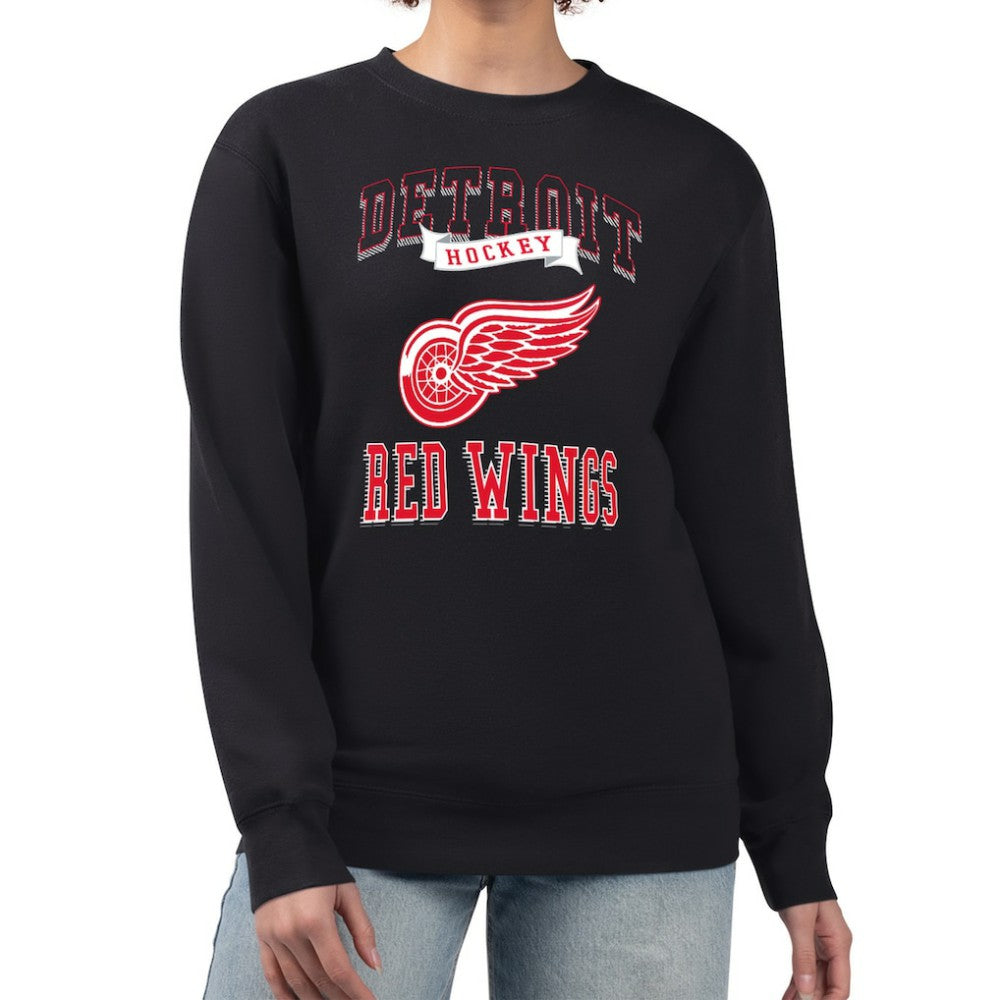 Detroit Red Wings G-III 4Her by Carl Banks Women's Team Logo Tri-Blend Fleece Pullover Sweatshirt - Black | NHL sale