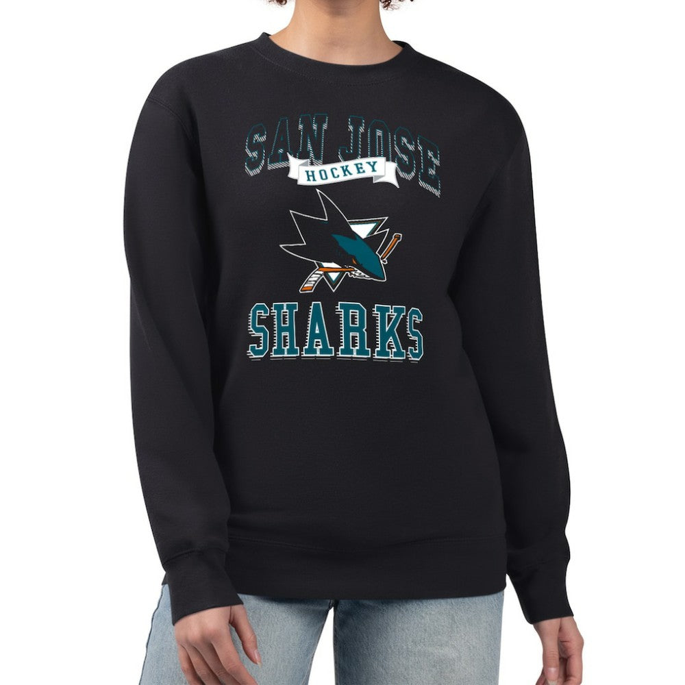 San Jose Sharks G-III 4Her by Carl Banks Women's Team Logo Tri-Blend Fleece Pullover Sweatshirt - Black | NHL on sale