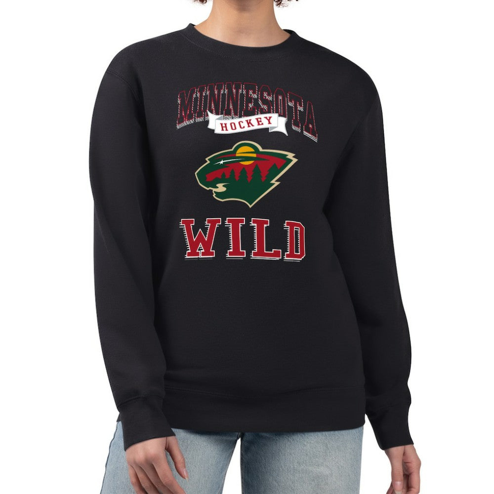 Minnesota Wild G-III 4Her by Carl Banks Women's Team Logo Tri-Blend Fleece Pullover Sweatshirt - Black | NHL online
