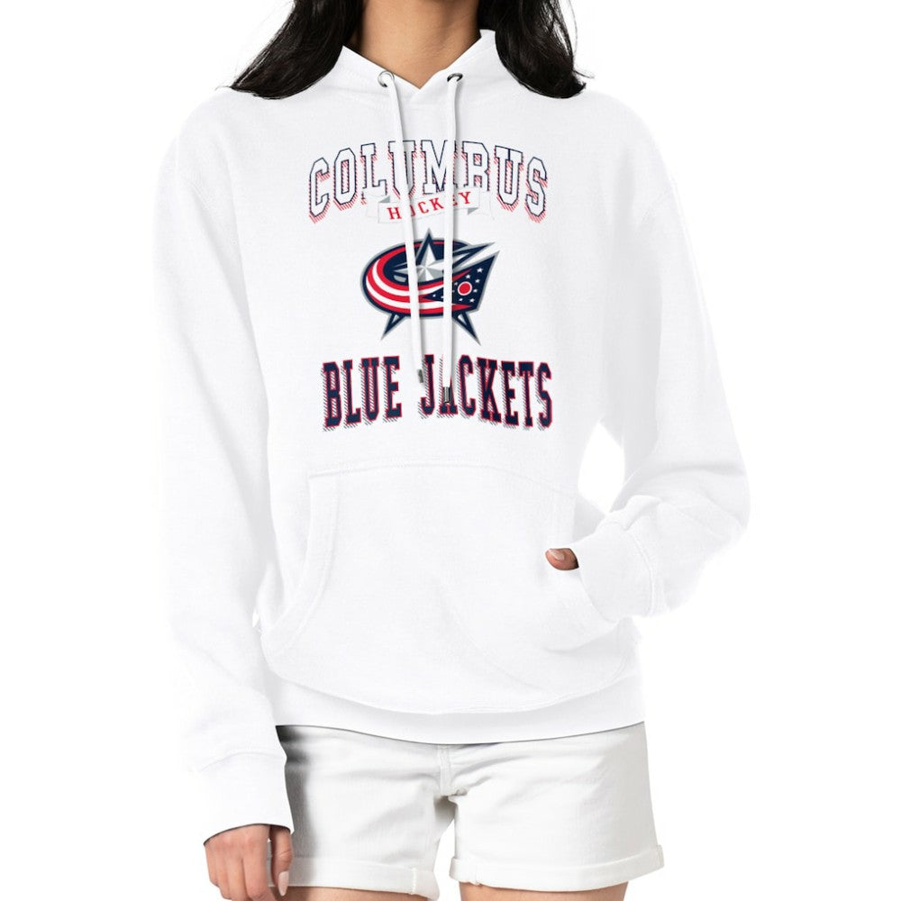 Columbus Blue Jackets G-III 4Her by Carl Banks Women's Team Logo Tri-Blend Fleece Pullover Hoodie - White | NHL sale