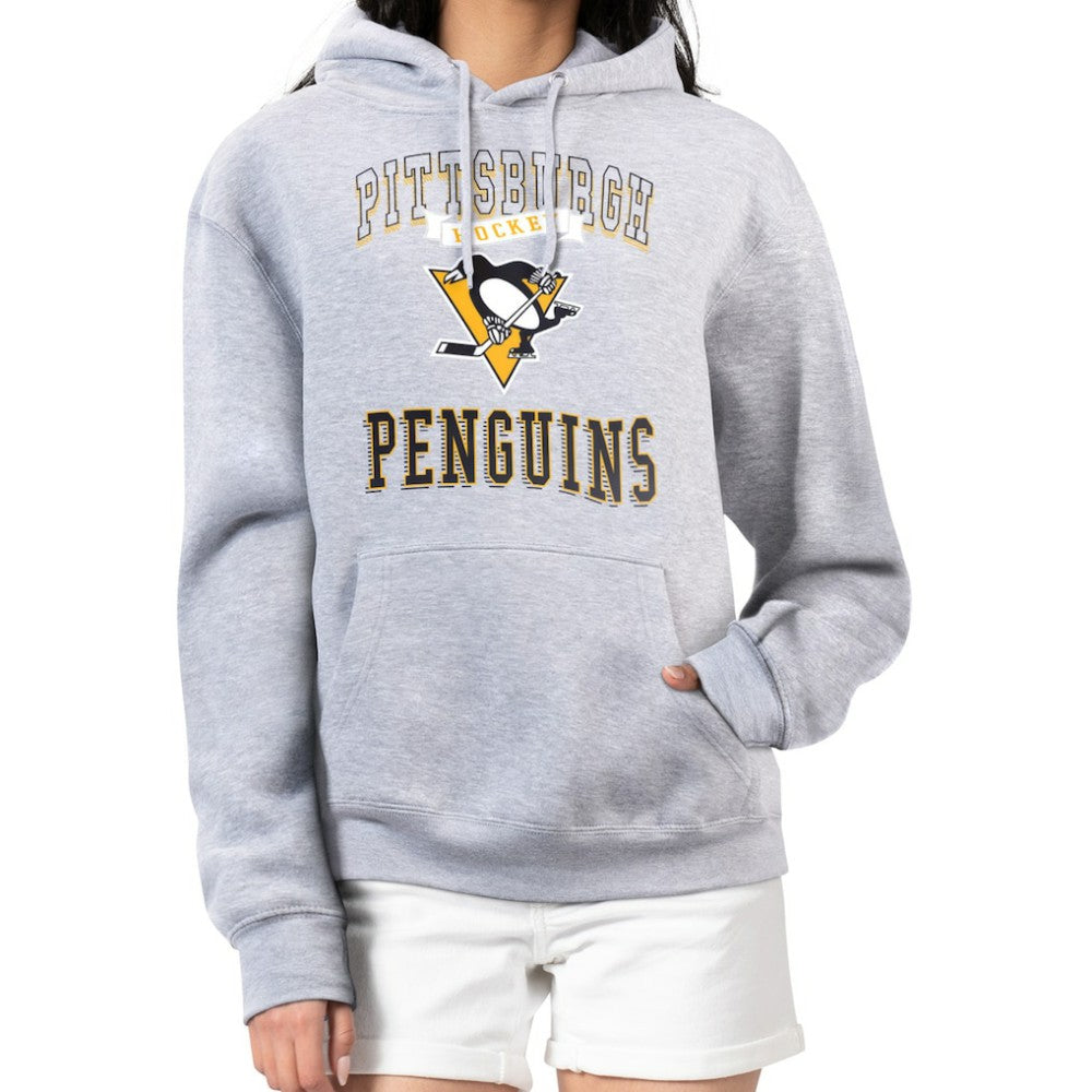 Pittsburgh Penguins G-III 4Her by Carl Banks Women's Team Logo Tri-Blend Fleece Pullover Hoodie - Heather Gray | NHL online
