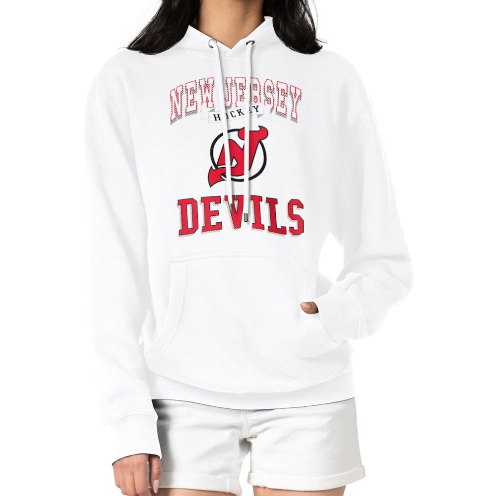New Jersey Devils G-III 4Her by Carl Banks Women's Team Logo Tri-Blend Fleece Pullover Hoodie - White | NHL discount