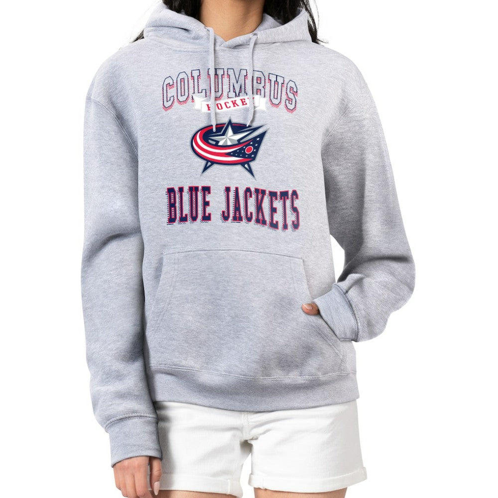 Columbus Blue Jackets G-III 4Her by Carl Banks Women's Team Logo Tri-Blend Fleece Pullover Hoodie - Heather Gray | NHL sale