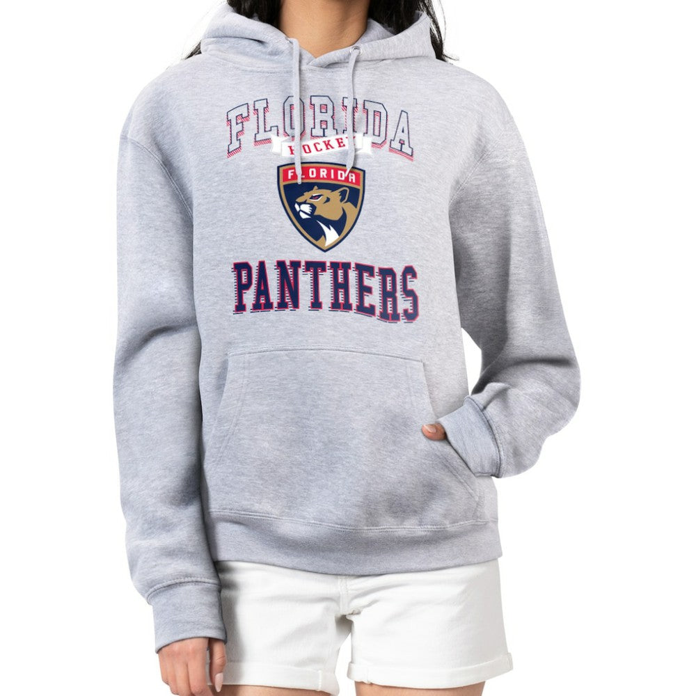 Florida Panthers G-III 4Her by Carl Banks Women's Team Logo Tri-Blend Fleece Pullover Hoodie - Heather Gray | NHL Clearance